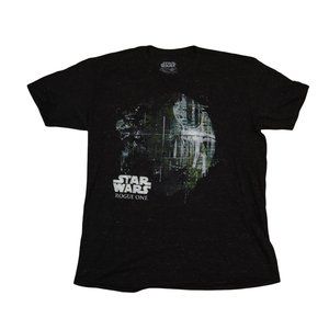 Star wars t-shirt large size / black/short sleeve / rogue one front graphic